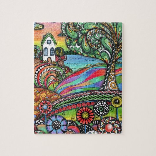 Puzzle Maison de conte de fées Zentangle fantaisiste et a (Vertical)