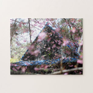 Puzzle Maison de la Fée de Woodland aux fleurs roses