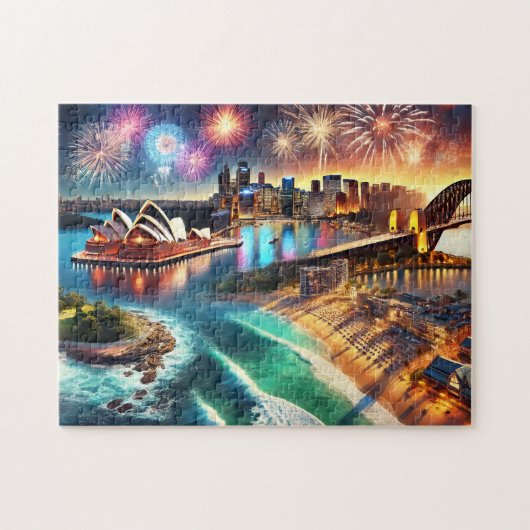 Puzzle Maison de l'Opéra de Sydney Feux d'Artifice Pont d (Horizontal)
