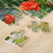 Puzzle Maison de plage avec dunes et coquelicots (Côté)