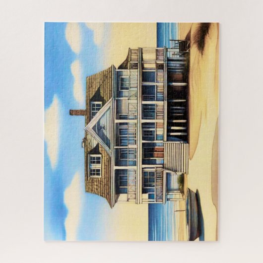 Puzzle Maison de plage sur le sable (Vertical)