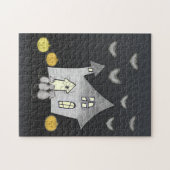 Puzzle Maison d'Halloween, Chats noirs, Chats, Chauves-so (Horizontal)