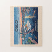 Puzzle Maison d'opéra d'Oslo Affiche de voyage vintage - (Vertical)