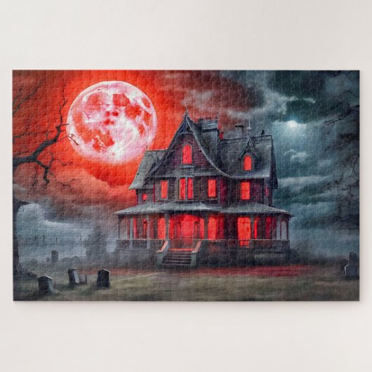 Puzzle Maison Hantée Effrayante Au Clair De Lune (Horizontal)