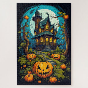 Puzzle Maison hantée effrayante et heureuse Halloween apr