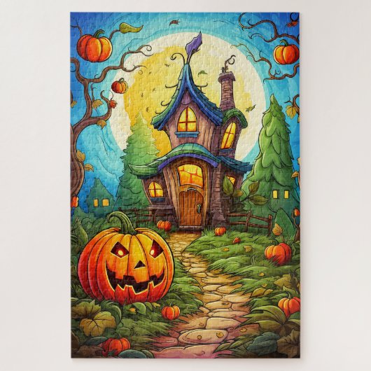 Puzzle Maison hantée | Joyeux Halloween (Vertical)