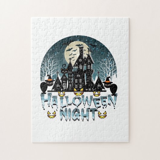 Puzzle Maison hantée, Soirée d'Halloween effrayante (Vertical)