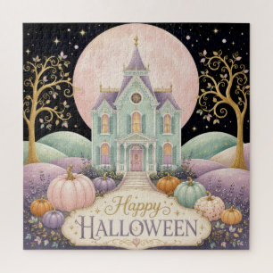 Puzzle Maison hantée victorienne pastel fantaisiste Hallo