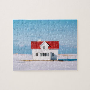 Puzzle Maison Lofoten Norvège Voyage en plein air Neige d