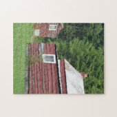 Puzzle Maison Rouge Rustique Sur Green Hill (Horizontal)