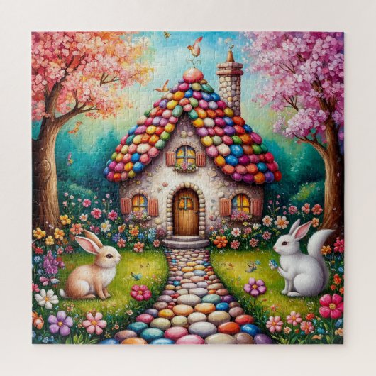 Puzzle Maisonnette Fantaisiste Avec Des Lapins (Vertical)