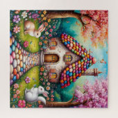 Puzzle Maisonnette Fantaisiste Avec Lapins (Horizontal)