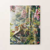 Puzzle Maisonnette fantaisiste avec rhododendrons et étan (Vertical)