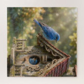 Puzzle Maisonnette victorienne avec merles bleus (Horizontal)