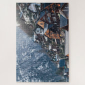 Puzzle Maisons construites dans la montagne neigeuse (Vertical)