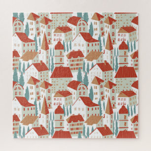 Puzzle Maisons De Ville : Illustration Sans Faille