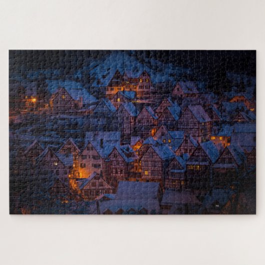 Puzzle Maisons enneigées pittoresques (Horizontal)
