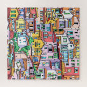 Puzzle Maisons Homes Colorful Cartoon Collage (Horizontal)