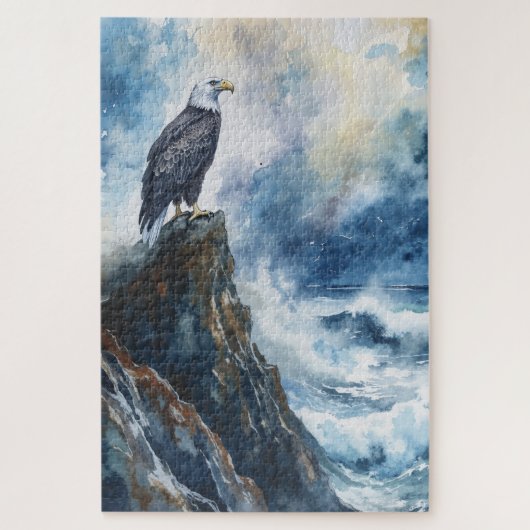 Puzzle Majestic Bald Eagle surplombant l'océan (Vertical)