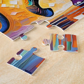 Puzzle Majestic Colorful Eléphant Abstrait (Côté)