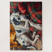 Puzzle Majestic Great Dane Asleep by Fireplace Cozy (Vertical)
