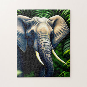 Puzzle Majestic Jungle Elephant - Wild And Free