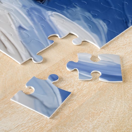 Puzzle Majestic Siberian Husky Pulling Christmas Sled (Côté)