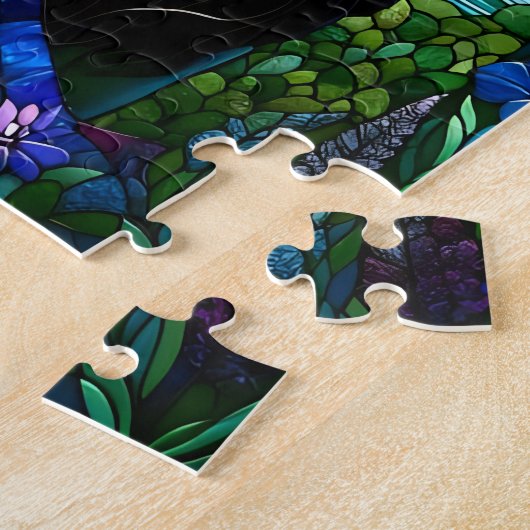 Puzzle Majestic Stained Glass Man with Lion (Côté)