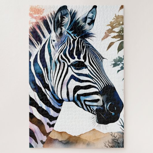 Puzzle Majestic Zebra en aquarelle (Vertical)