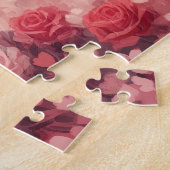 Puzzle Malamute d'Alaska avec des roses - Saint-Valentin  (Côté)