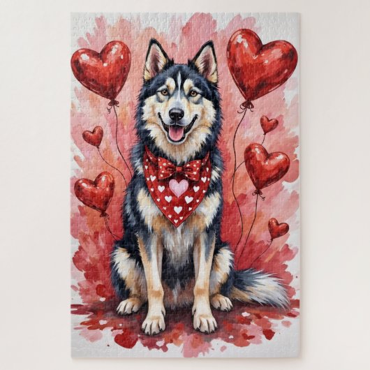 Puzzle Malamute d'Alaska pour la Saint-Valentin - Art de  (Vertical)