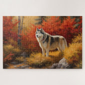 Puzzle Malamute en Alaska à l'automne Feuilles automne in (Horizontal)