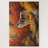 Puzzle Malamute en Alaska à l'automne Feuilles automne in (Vertical)