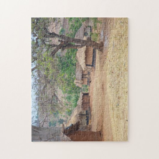 Puzzle Malawi Village Huts. (Vertical)
