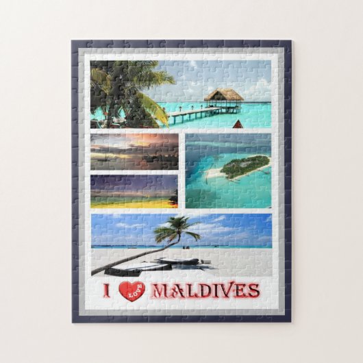 Puzzle Maldives - I Love - (Vertical)