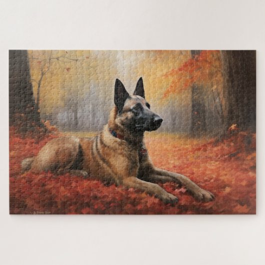 Puzzle Malinoi belge en automne Leaves Fall Inspire (Horizontal)
