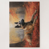 Puzzle Malinoi belge en automne Leaves Fall Inspire (Vertical)