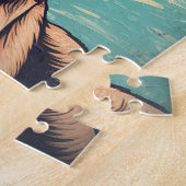 Puzzle Malinois belge à la plage tropicale au coucher du (Côté)