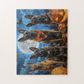 Puzzle Malinois belge Halloween effrayant (Vertical)