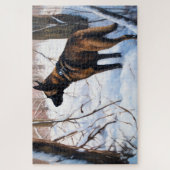 Puzzle Malinois Belge Qu'il neige Noël (Vertical)