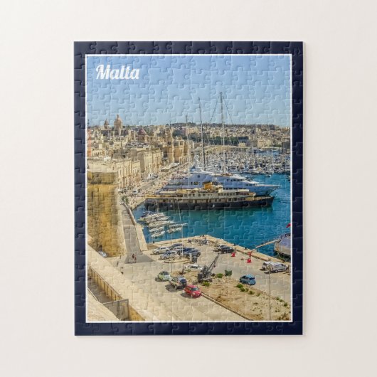 Puzzle Malte Birgu Front de mer Vittoriosa Trois Cités (Vertical)