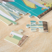 Puzzle Malte plage et carte affiche voyage (Côté)