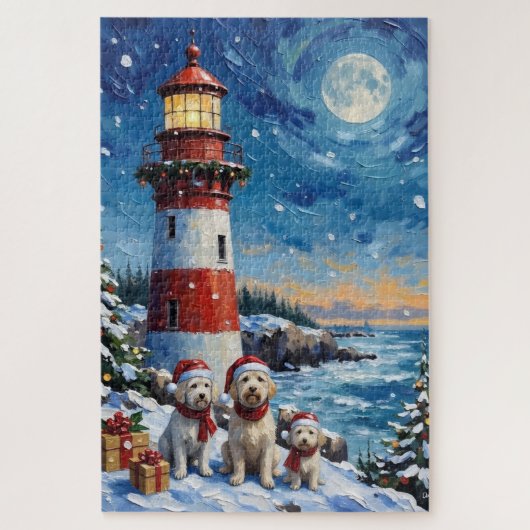 Puzzle Maltese Christmas Lighthouse Holiday (Vertical)