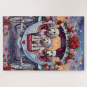 Puzzle Maltese Dog Valentine's Day  (Horizontal)