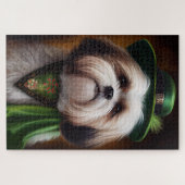 Puzzle Malti Tzu Chien en Robe de la Saint Patrick (Horizontal)