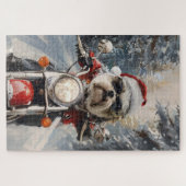 Puzzle Malti Tzu Chien équitation Moto Noël (Horizontal)