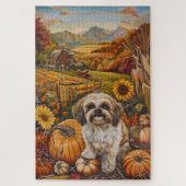 Puzzle Malti Tzu Chien Moisson d'automne Thankgiving (Vertical)
