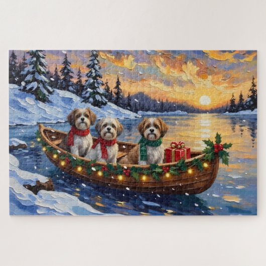 Puzzle Malti Tzu Christmas Boat Holiday (Horizontal)