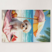 Puzzle Maltipoo Beach Relax Scene (Horizontal)