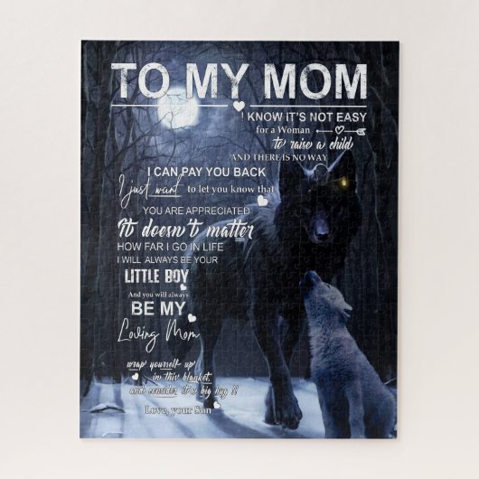 Puzzle Maman Cadeaux | Lettre À Ma Mère Amour Du Fils (Vertical)